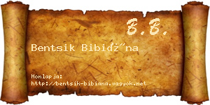 Bentsik Bibiána névjegykártya